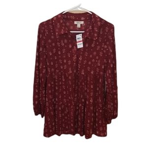 Style & Co Deep Scarlet tunic dress NWOT